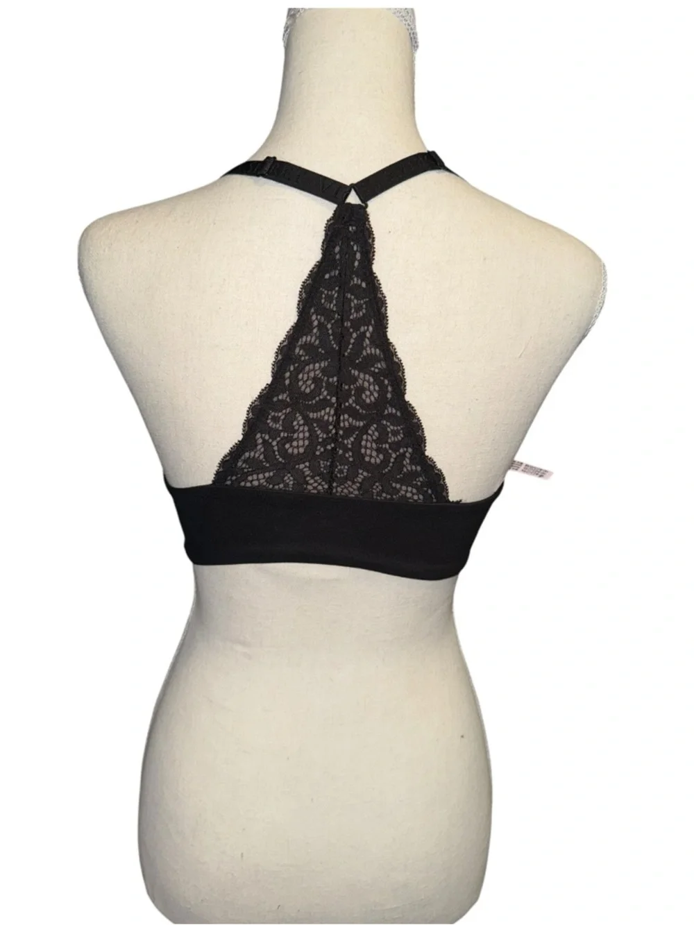 Victoria's Secret Black Lined Demi bra, pretty lace triangle back, front closure - Picture 2 of 5